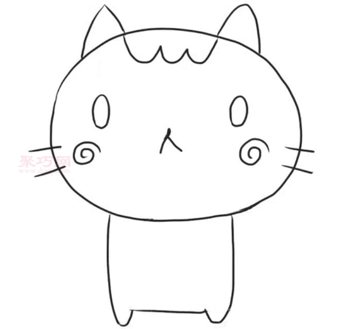 卡通猫咪画法图解 一起来学卡通猫咪简笔画
