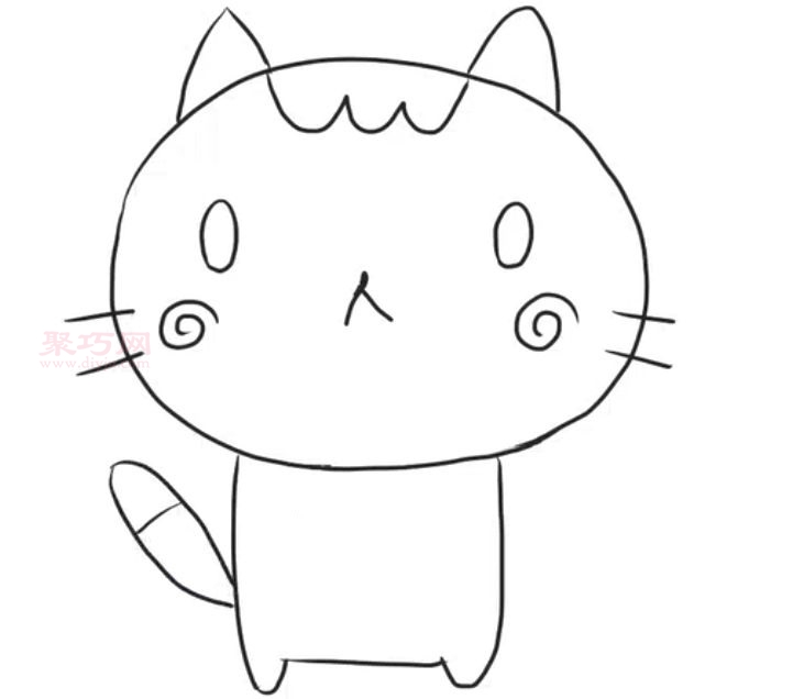 卡通猫咪画法图解 一起来学卡通猫咪简笔画